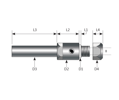 SAC-N312-394125x200: Arbor, Combo SP, Ø.312"x.200 Hub, Ø.1250" Bore, Ø10mm Shk, Ø1/2 Flg, 2.5 OAL