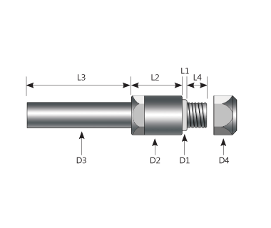 SAP-N0300-0500: Arbor, Saw UP         Ø3.0 x 7.0mm Hub, Ø5.0 Shank, Ø5.0 Flange