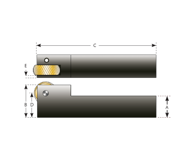 KHB-1EPR-500: Bump Knurling Holder, .500 Shank w/ .750 Head Height, RH for Single Die - EP .