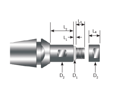 SAT-32-8.00-100300: Arbor, Tiloc ® UP      Ø8.00mm x.045 Hub, ER32 Shank, Flange Ø10x30m