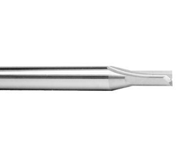 TE-111-2-0.8: 0.8mm  2FL Straight Carbide E/M, 3mm LOC, 3mm Shank, 38mm OAL