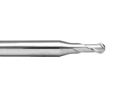 TE-114-2-0.08: 0.08mm  2FL Carbide Ball E/M, 0.16mm LOC, 3mm Shank, 38mm OAL