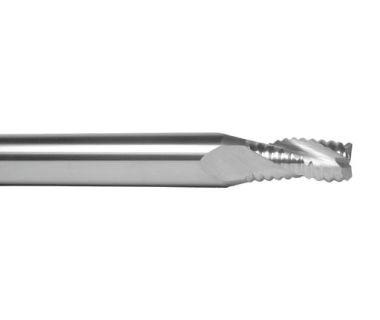 TE-115-6: 6mm  3FL Carbide Med Pitch Roughing E/M, 13mm LOC, 6mm Shank, 51mm OAL