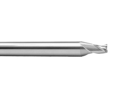 TE-1515-0.3: 0.3mm 3FL Carbide E/M, 0.45, LOC, 3mm Shank, 38mm OAL