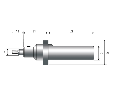 SBH-158250-125-8M: Static Broach Holder, Shank Ø.625"x 2.5", Head Ø1.0",x 1.25", 8mm Broach