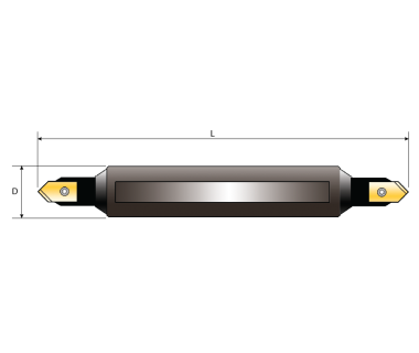 SDH-3D-625-3.0: #3 Insert Spot Drill Holder Double Ended  .625'' dia. shank x 3'' OAL