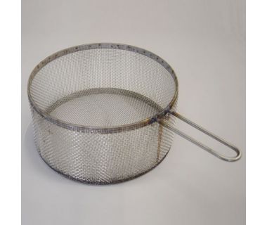 MiJET® SS Parts Basket - fine mesh, with 1 handle - 12" dia. angled top, 16.25" x 10.13'" x 5"