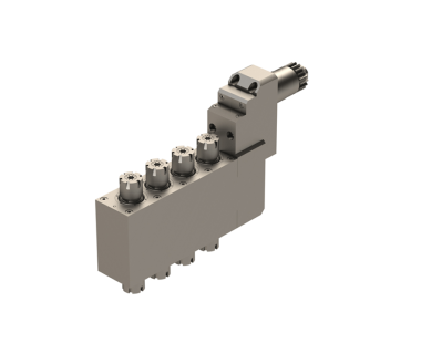 CIT-BSE-3208-III: A32VII Z-Axis 4-Pos Dbl End Live Tool ER16, I/O= 1/1, Geared, Rev.Req