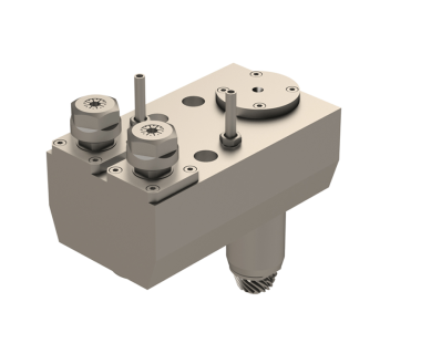 CIT-KSC510-10: 0° driven tool holder 2xER16, I/O= 1/1, Outer Coolant