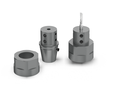 CQS-SH16-15701:  ER16 w/ 4mm Bore - Boring Adaptor w/ M19 x 1.0mm Nut and Locator Pin