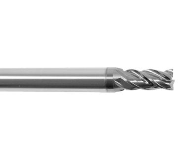 TE-1620-3.5: 3.5mm 4 Fl Carbide, Variable Helix & Pitch End Mill, 7mm LOC, 6mm Shank, 51mm OAL