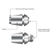 ET1-12100AL: ER11 Special Long Tapping Collet for shank Ø1.0mm, w/Locking Screw In Front