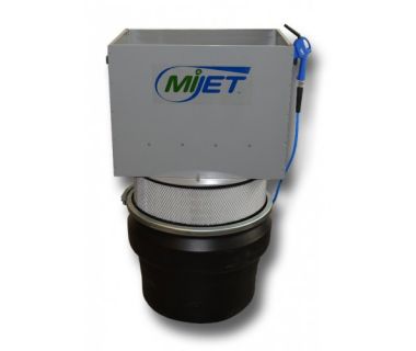 MiJET® Flat Top 8" dia. Model with Prevost Nozzle, Dolly, and Fine Mesh double handle parts basket